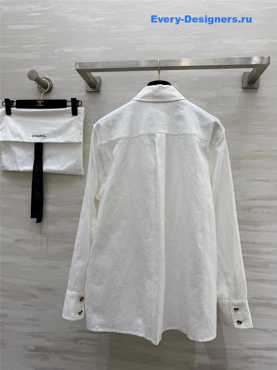 Ch**el white logo button-down shirt