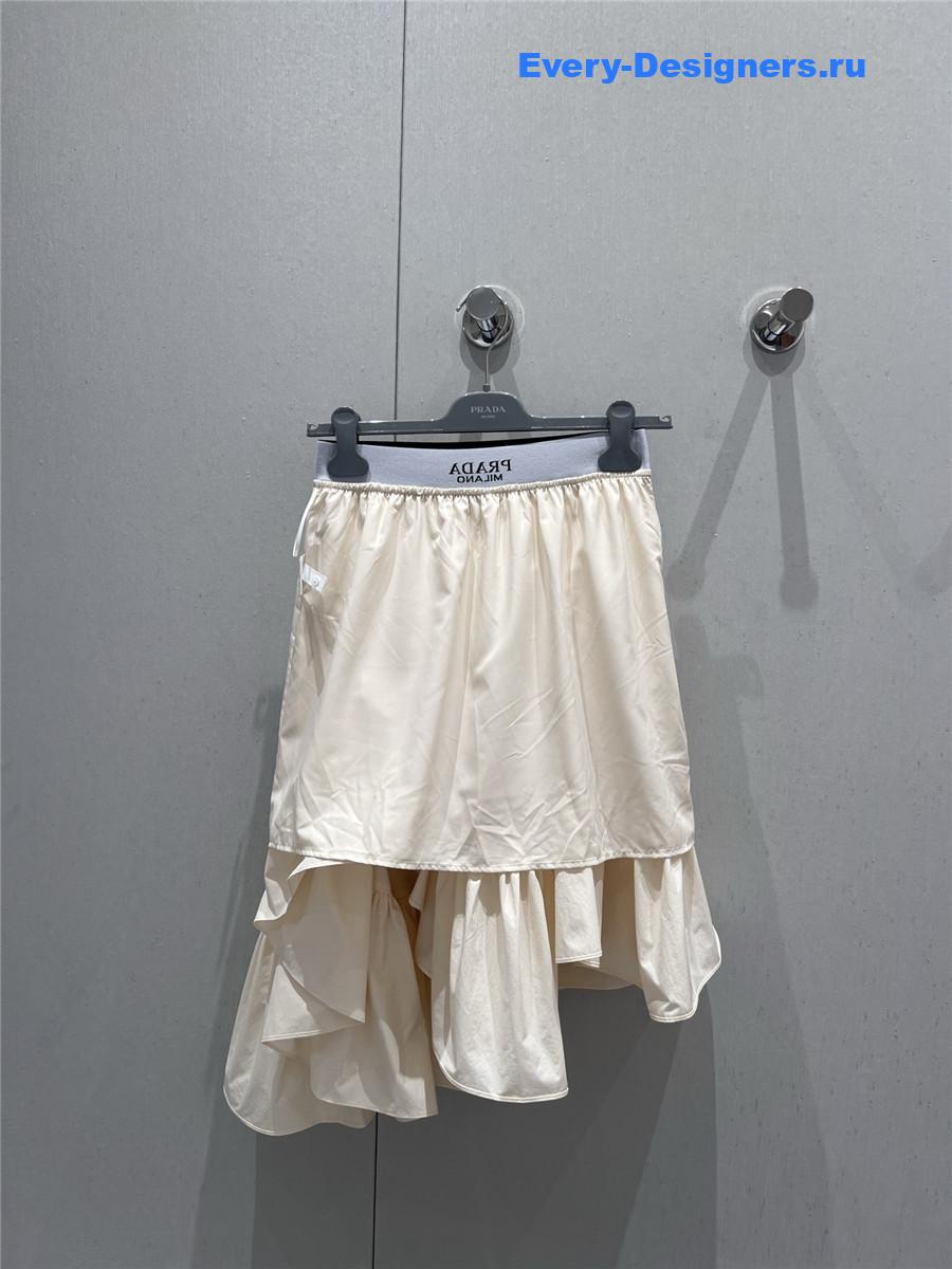 Pra*a beige ruffle skirt