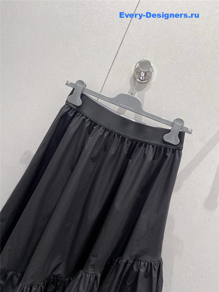 Pra*a black irregular ruffle skirt
