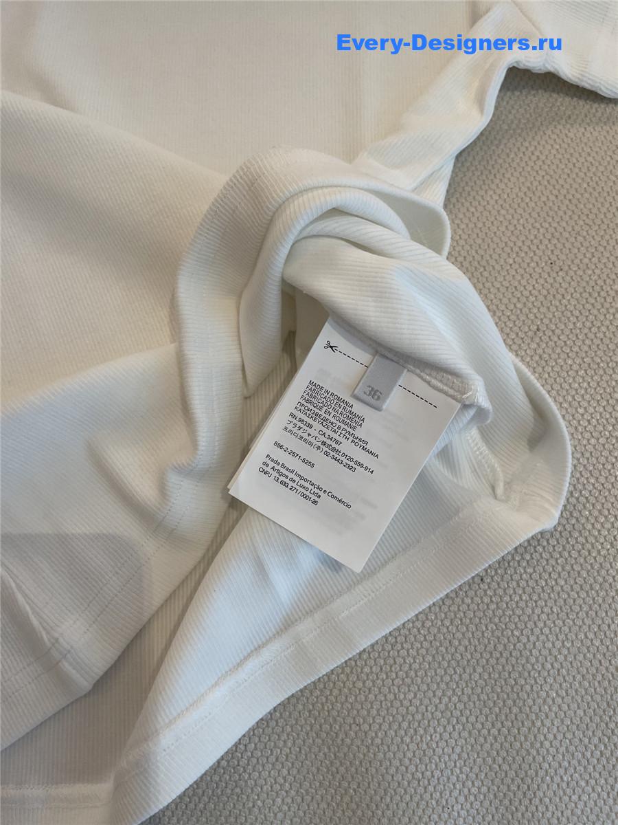 Miu Miu White Embroidered T-shirt