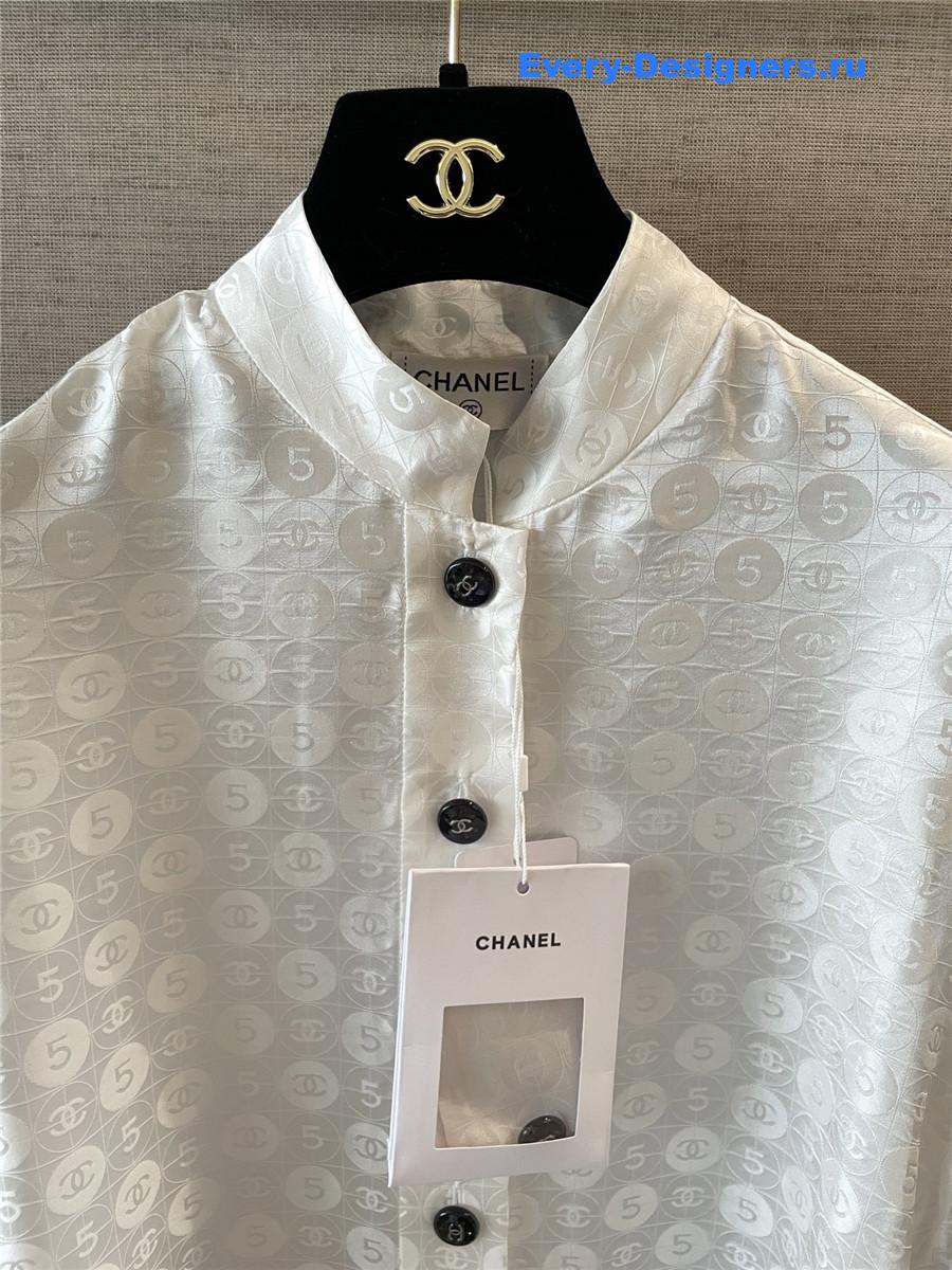 Ch**el logo jacquard lace shirt