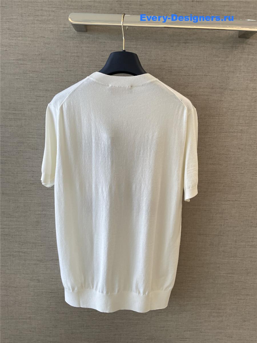 l0vis Vvtt0n nautical knit top white