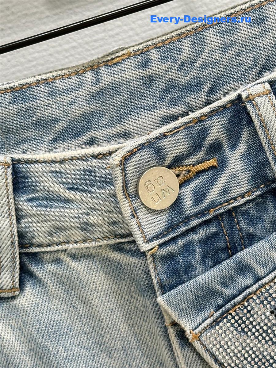 A1exa*der wang rhinestone light blue jeans