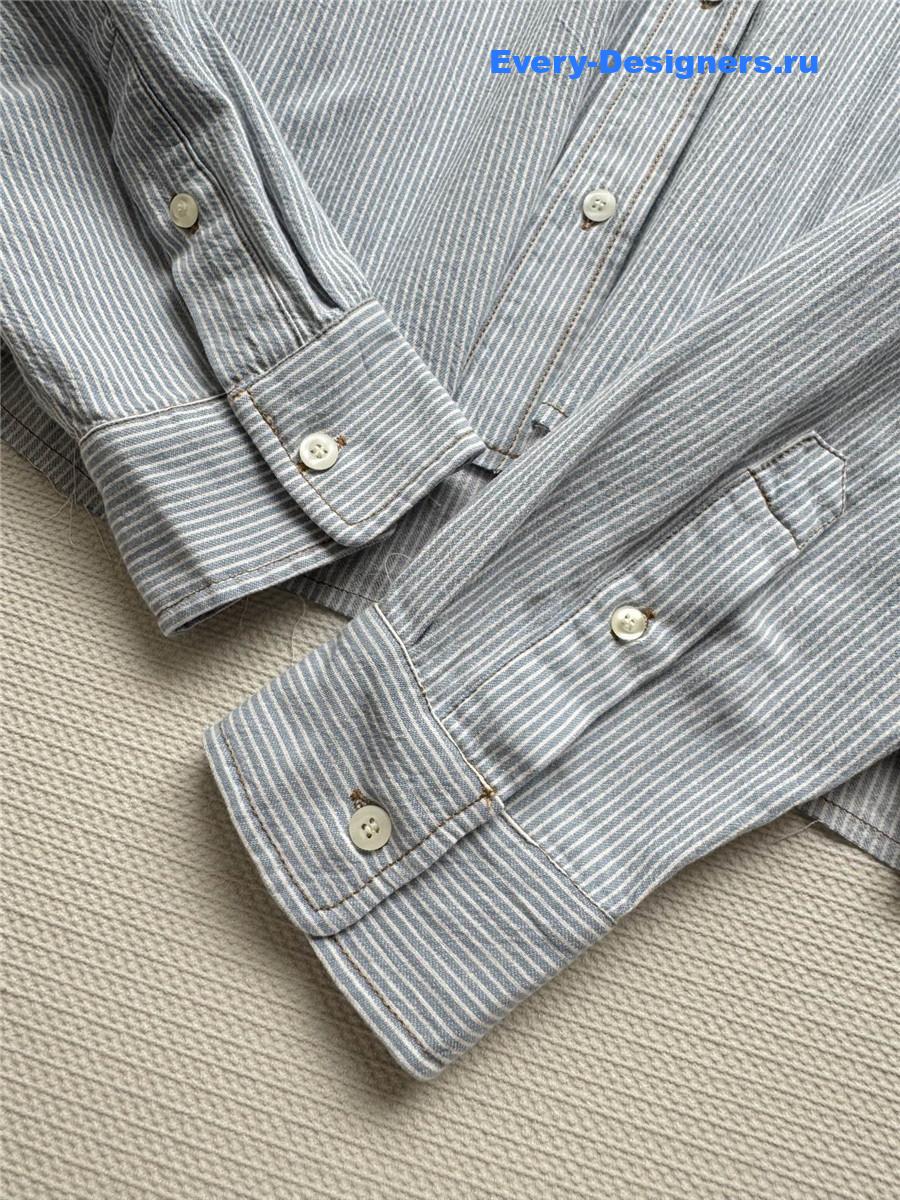 Miu Miu Striped Denim Cropped Shirt