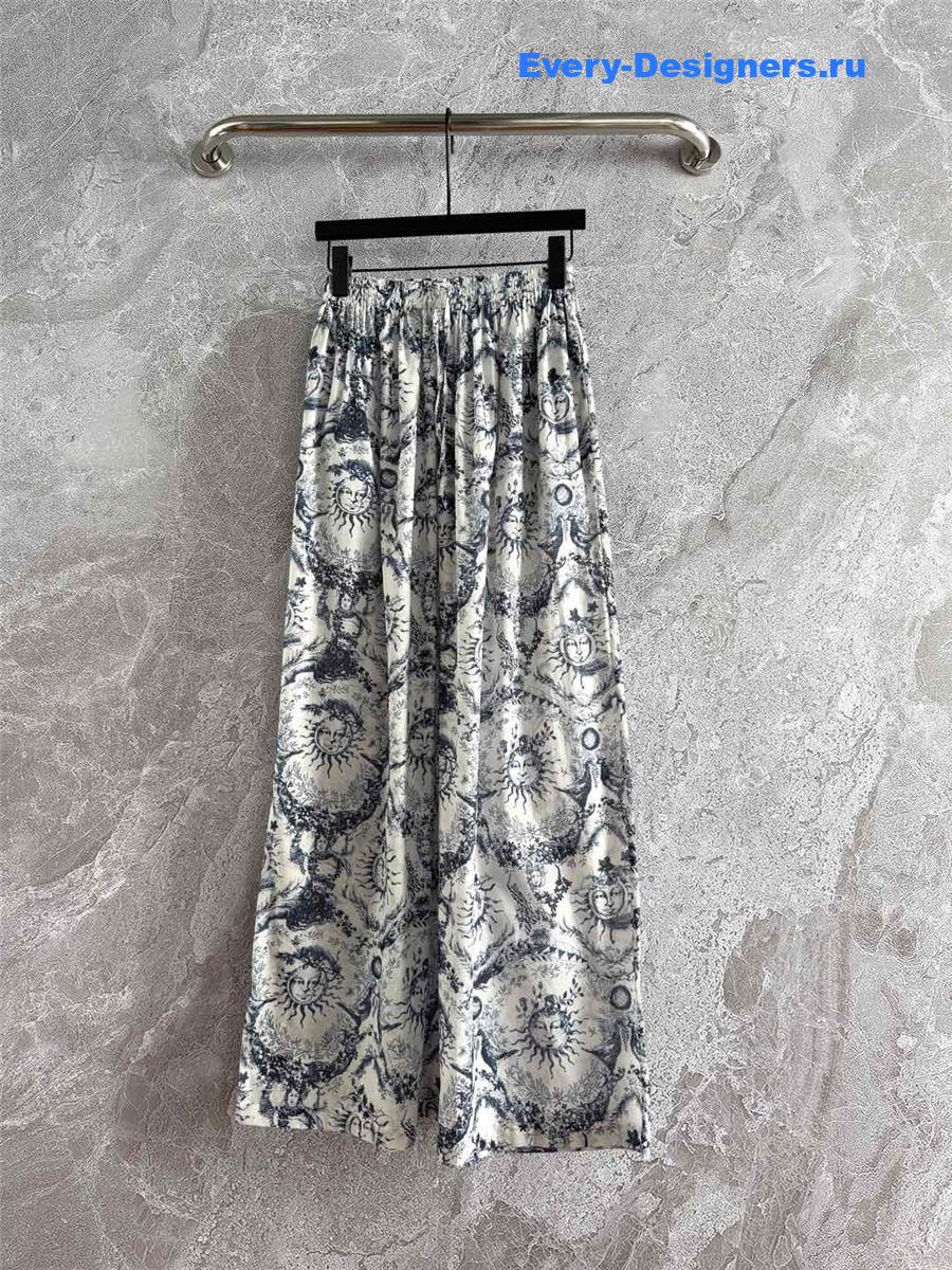 D10r sun god print wide leg pants