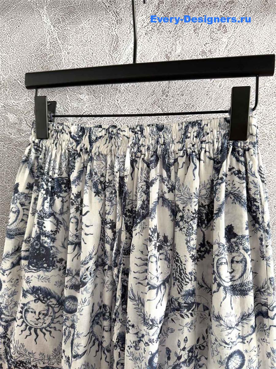 D10r sun god print wide leg pants