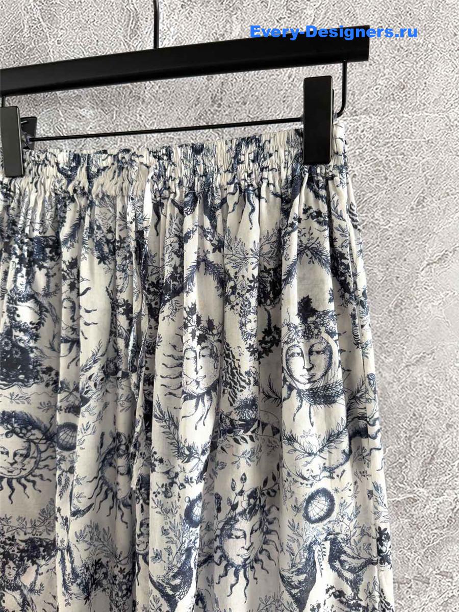D10r sun god print wide leg pants