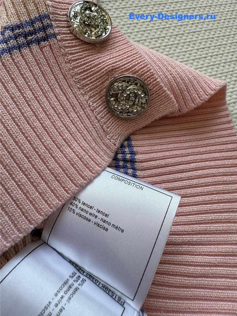 Ch**el pink striped knit top