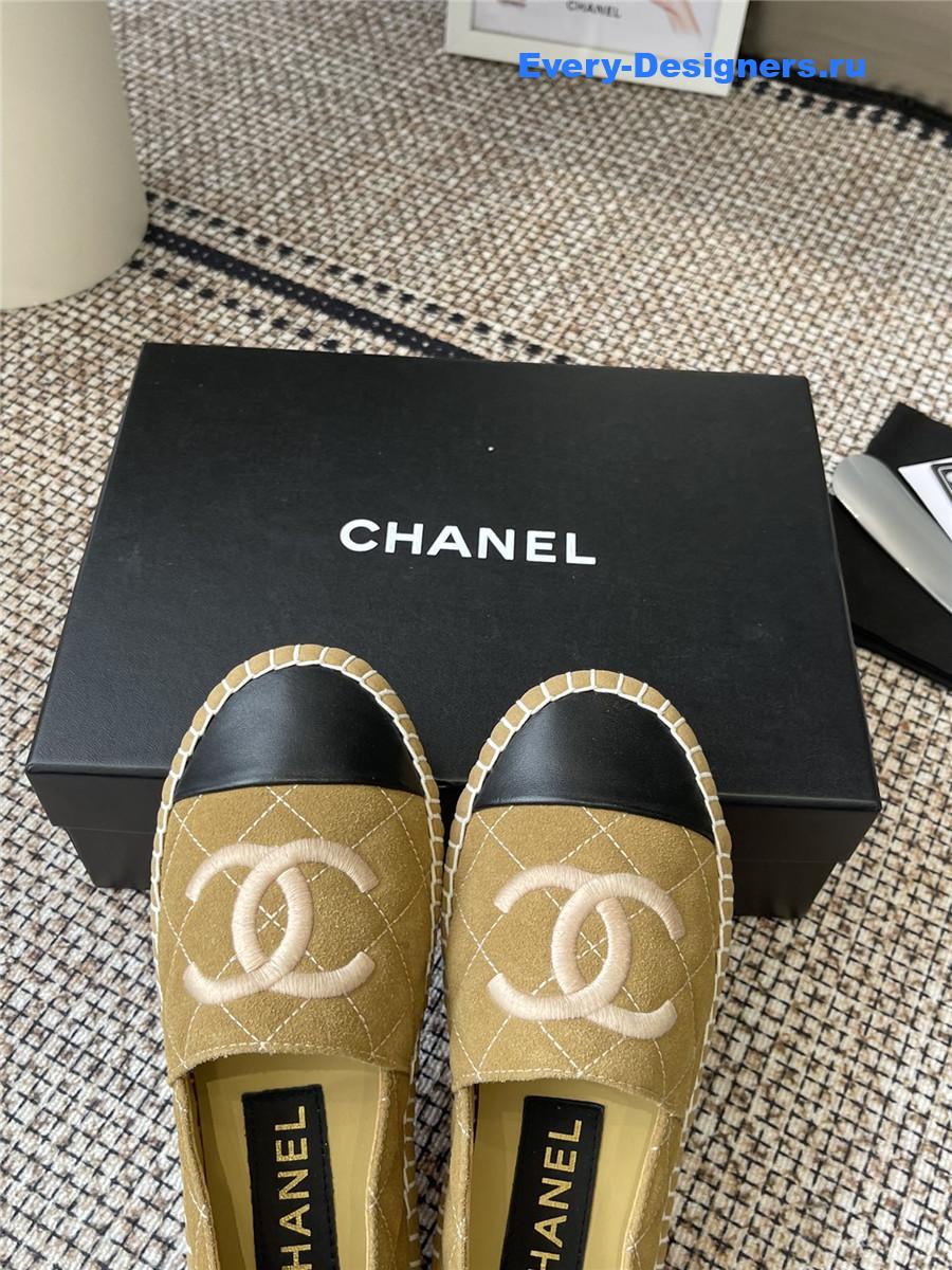 Ch**el beige lambskin espadrilles flats
