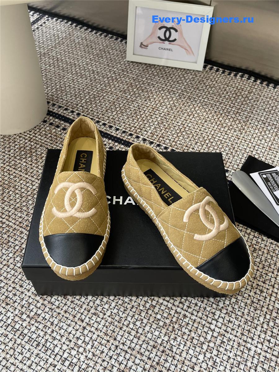 Ch**el beige lambskin espadrilles flats
