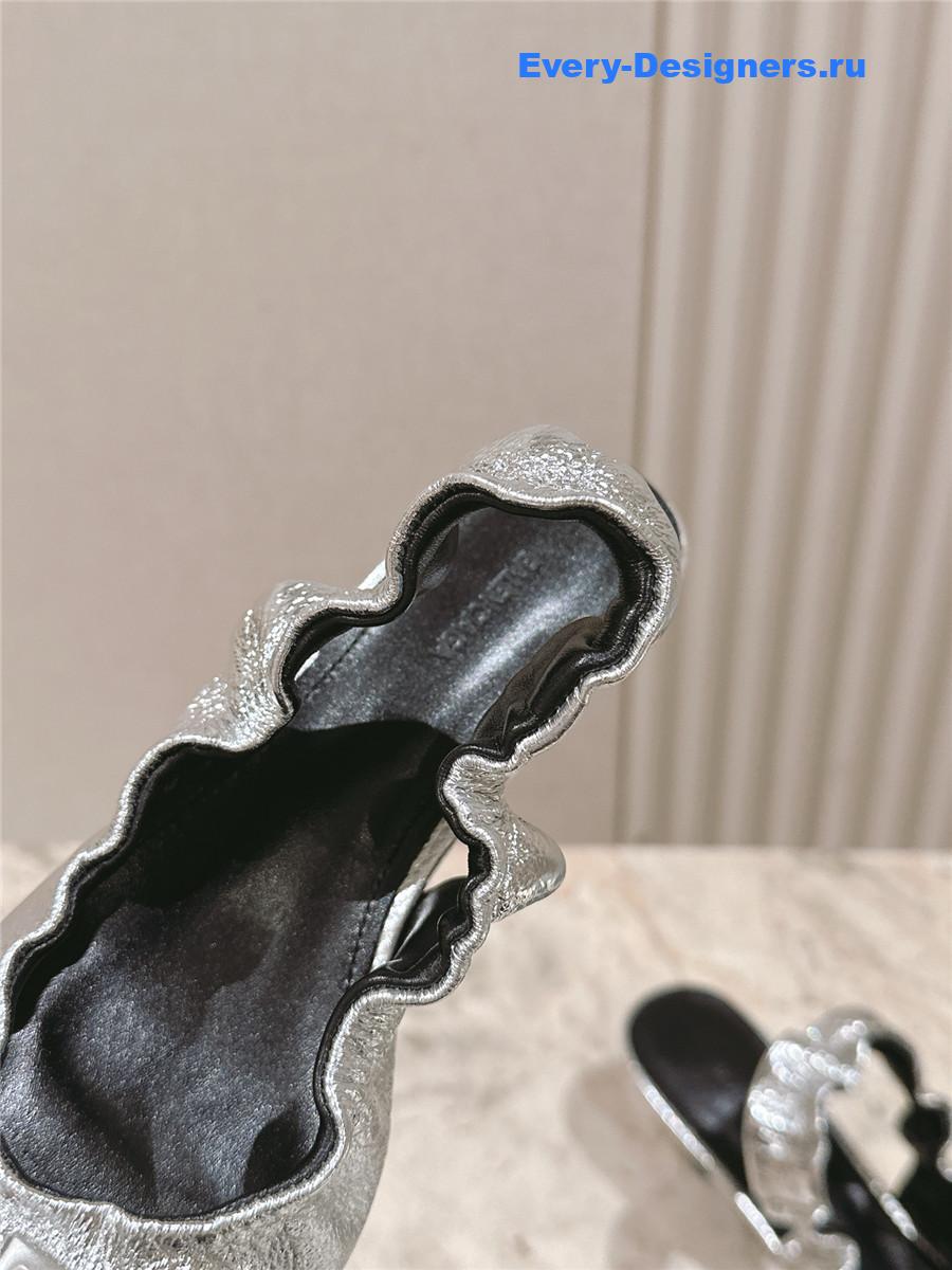 Ba1en*iaga monaco 50mm silver slingback