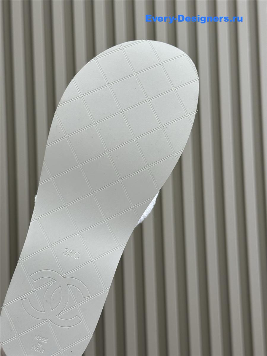 Ch**el white high-top flip flops