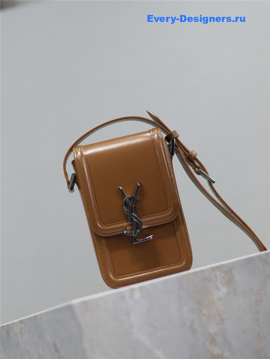 Sa1nt Lau*nt solferino mini leather messenger bag brown