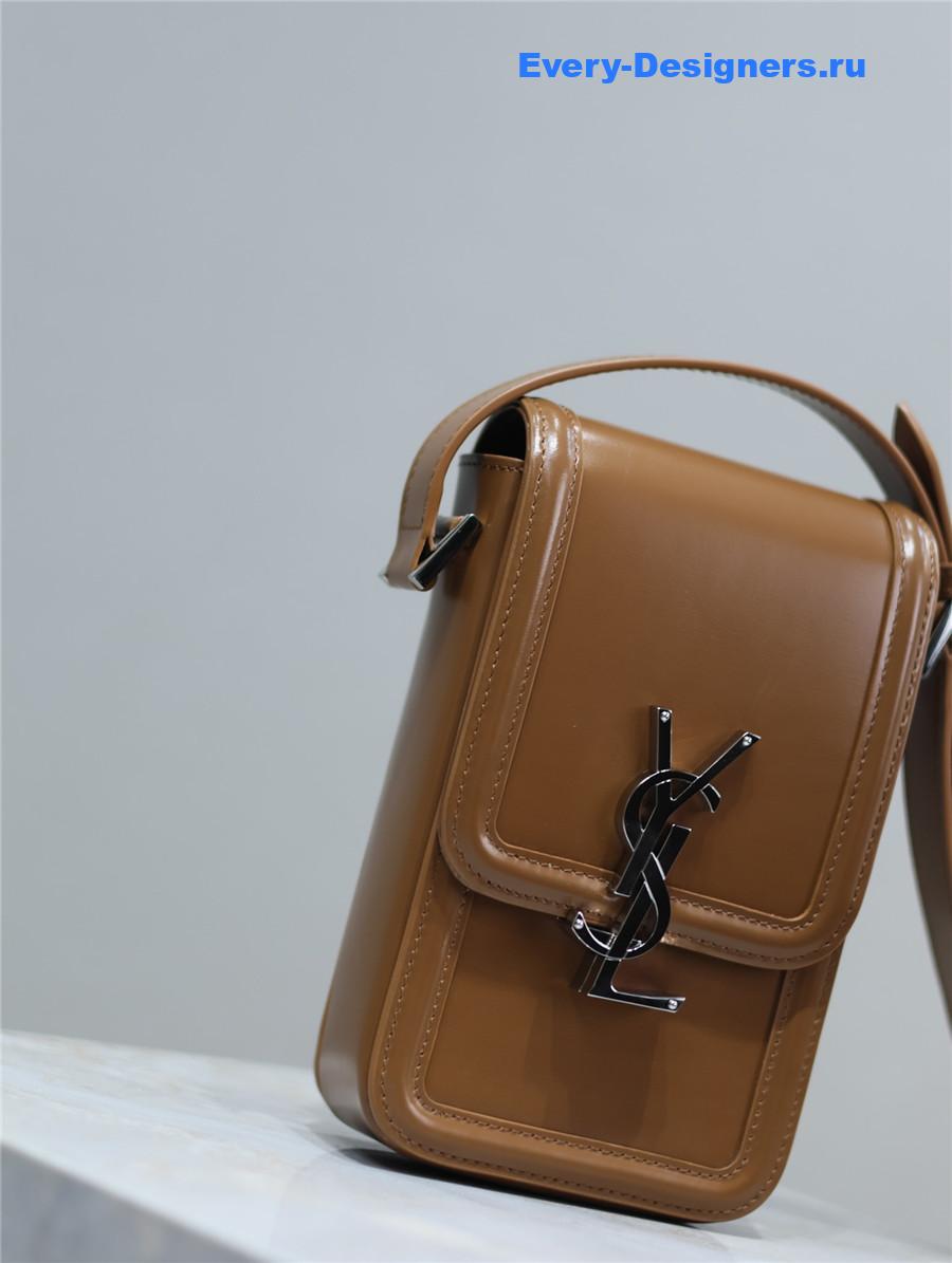 Sa1nt Lau*nt solferino mini leather messenger bag brown