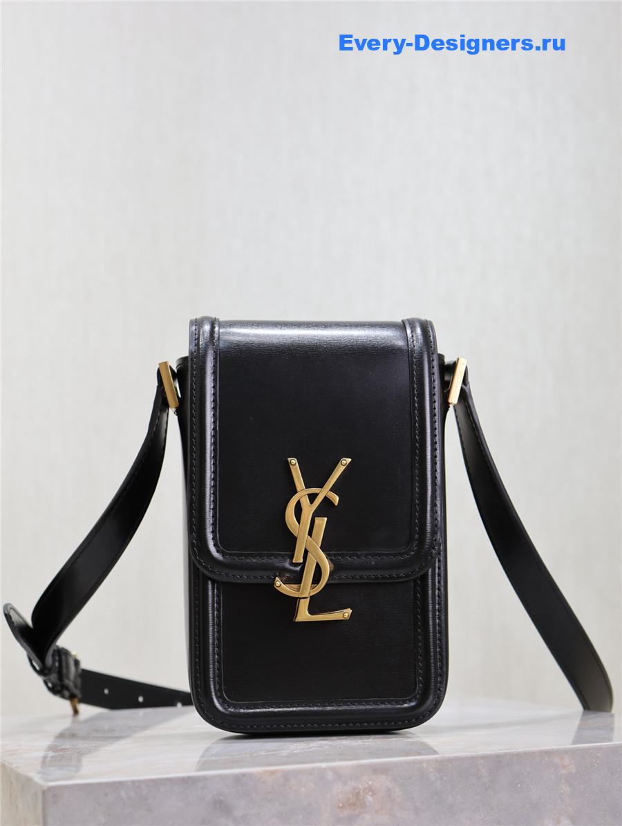 Sa1nt Lau*nt solferino mini black leather messenger bag