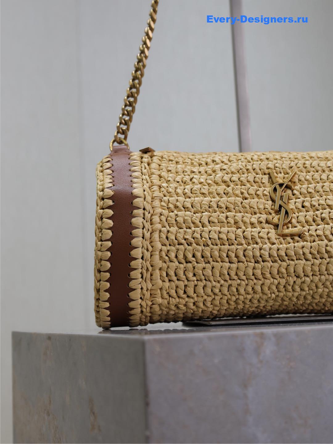 Sa1nt Lau*nt sade raffia shoulder bag