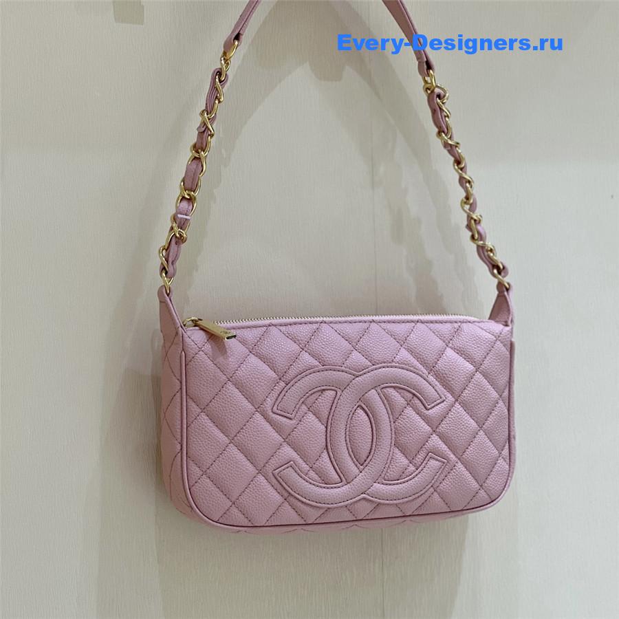 Ch**el timeless pink caviar pochette