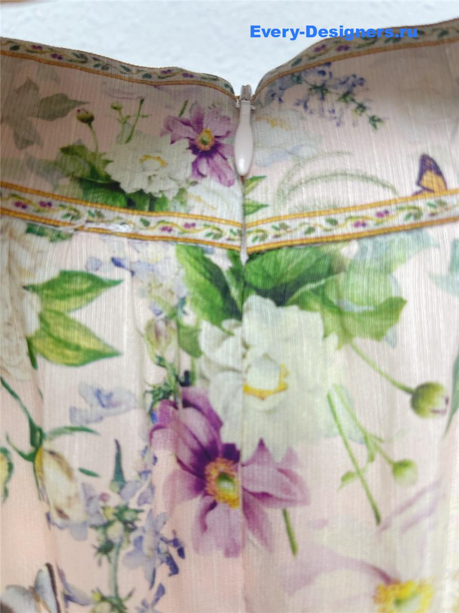 Zimm Halliday White Floral Linen Maxi Dress