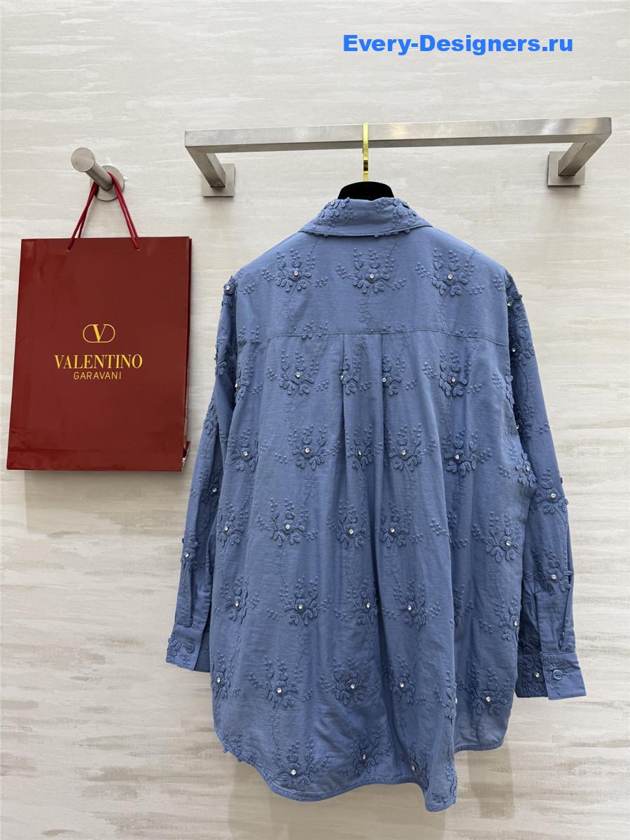 Va1e*ntin0 light blue textured shirt