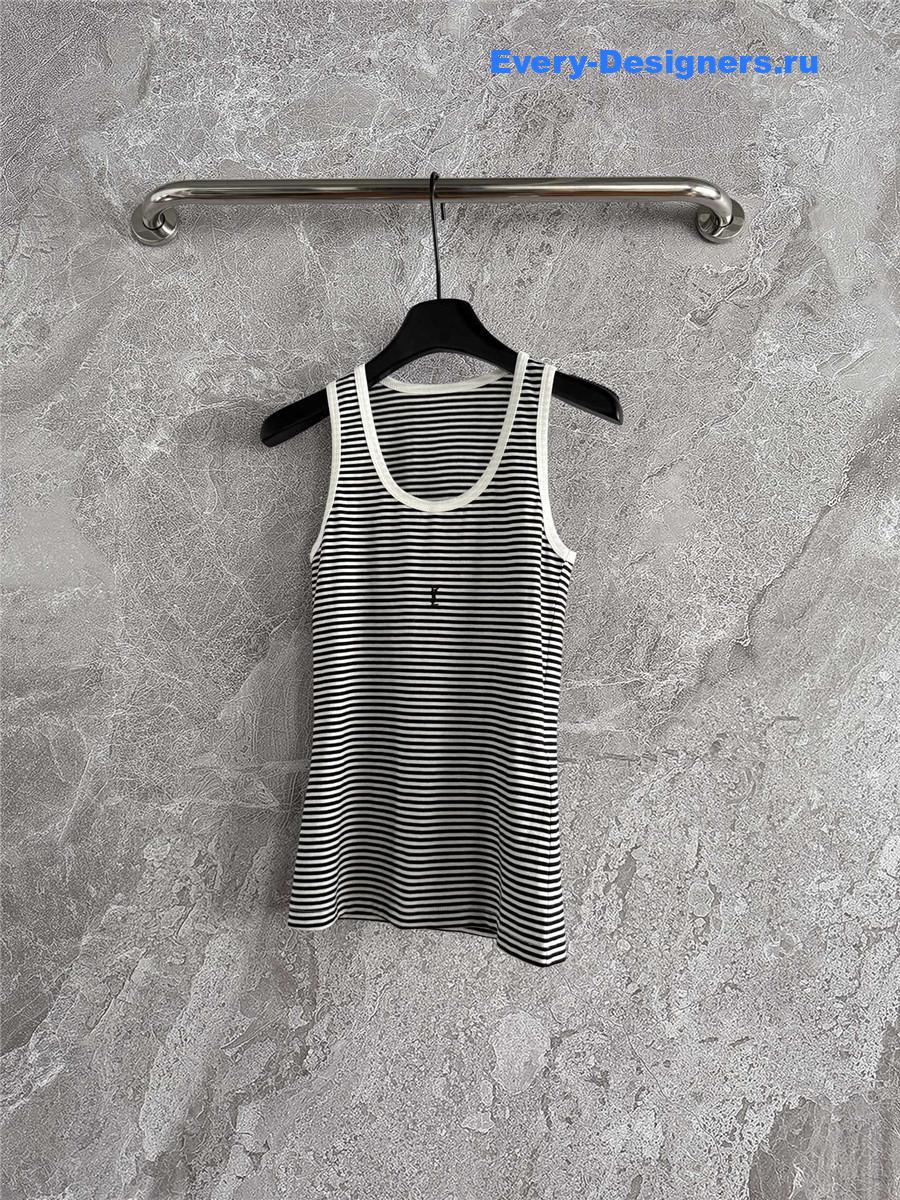 Sa1nt Lau*nt striped cassandre tank