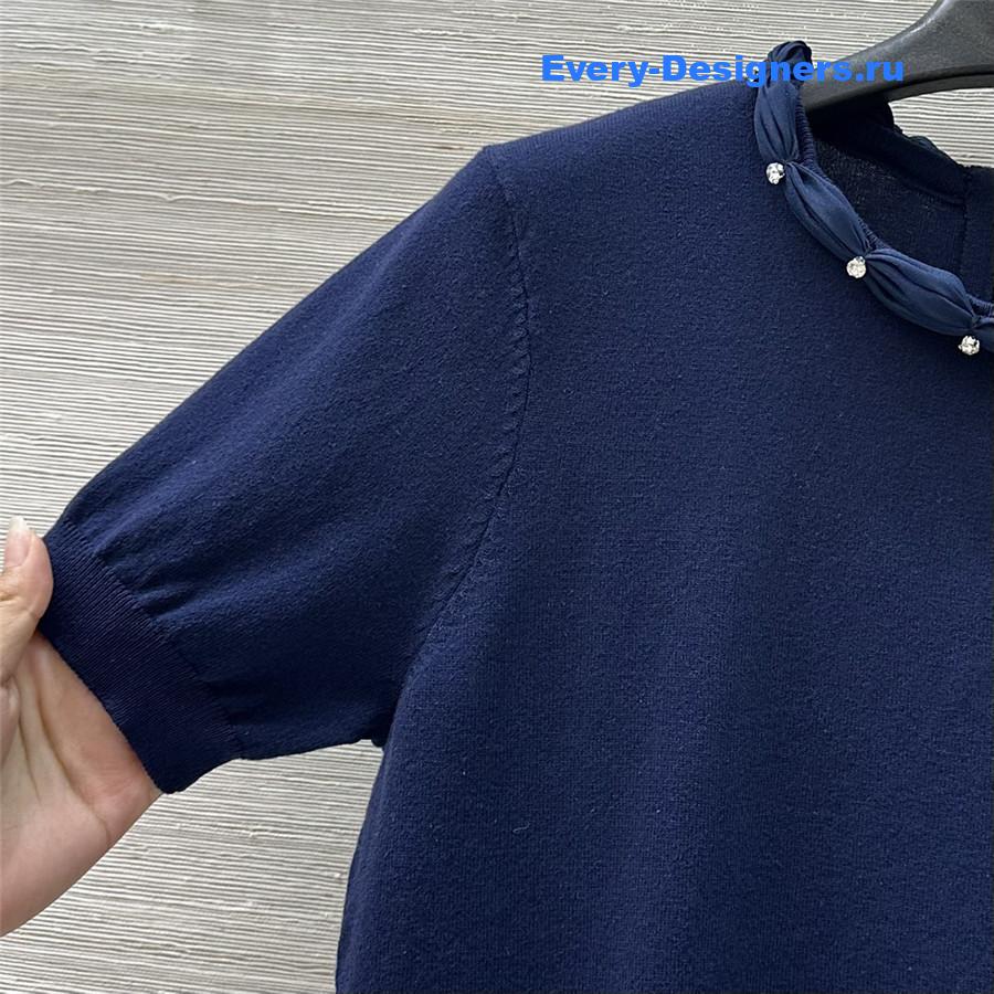 Va1e*ntin0 blue cotton wool top