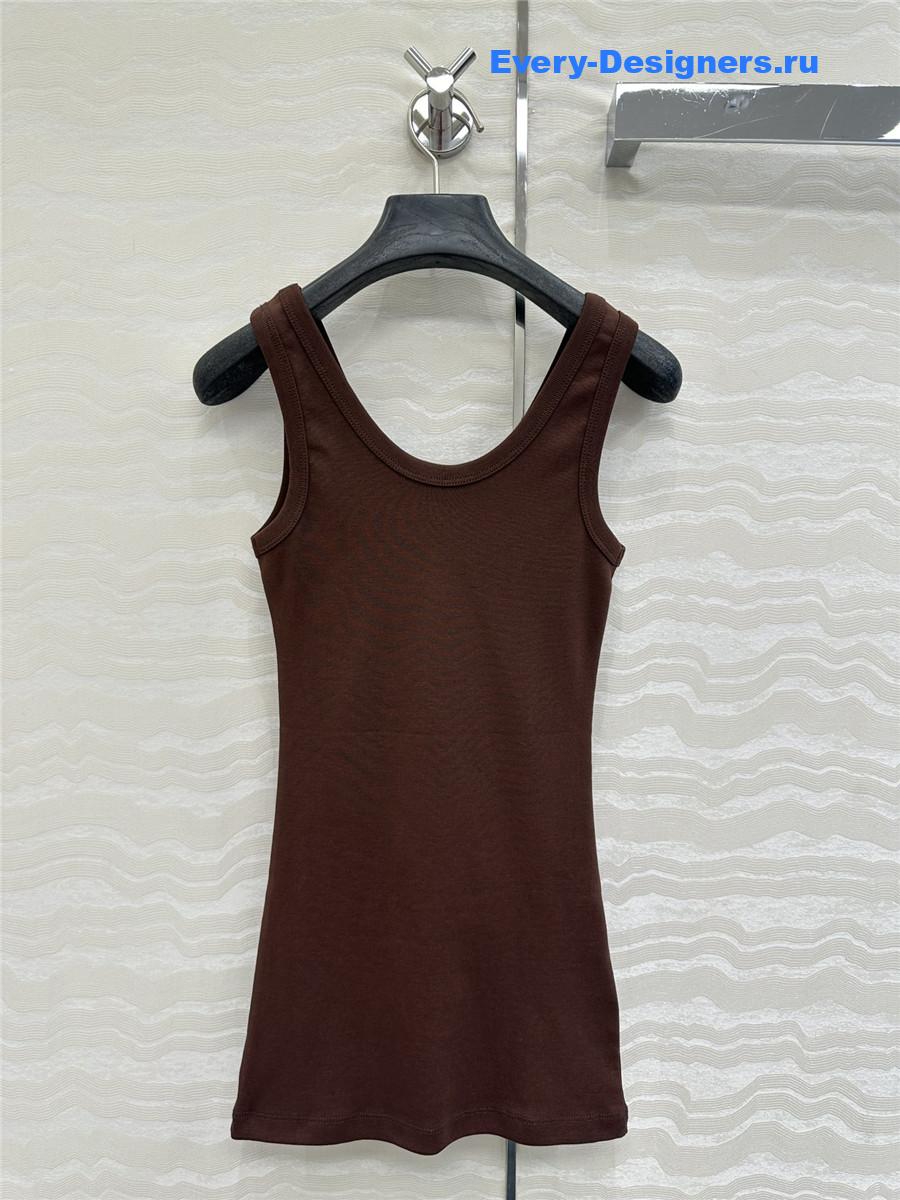 Pra*a ribbed-knit tank top brown