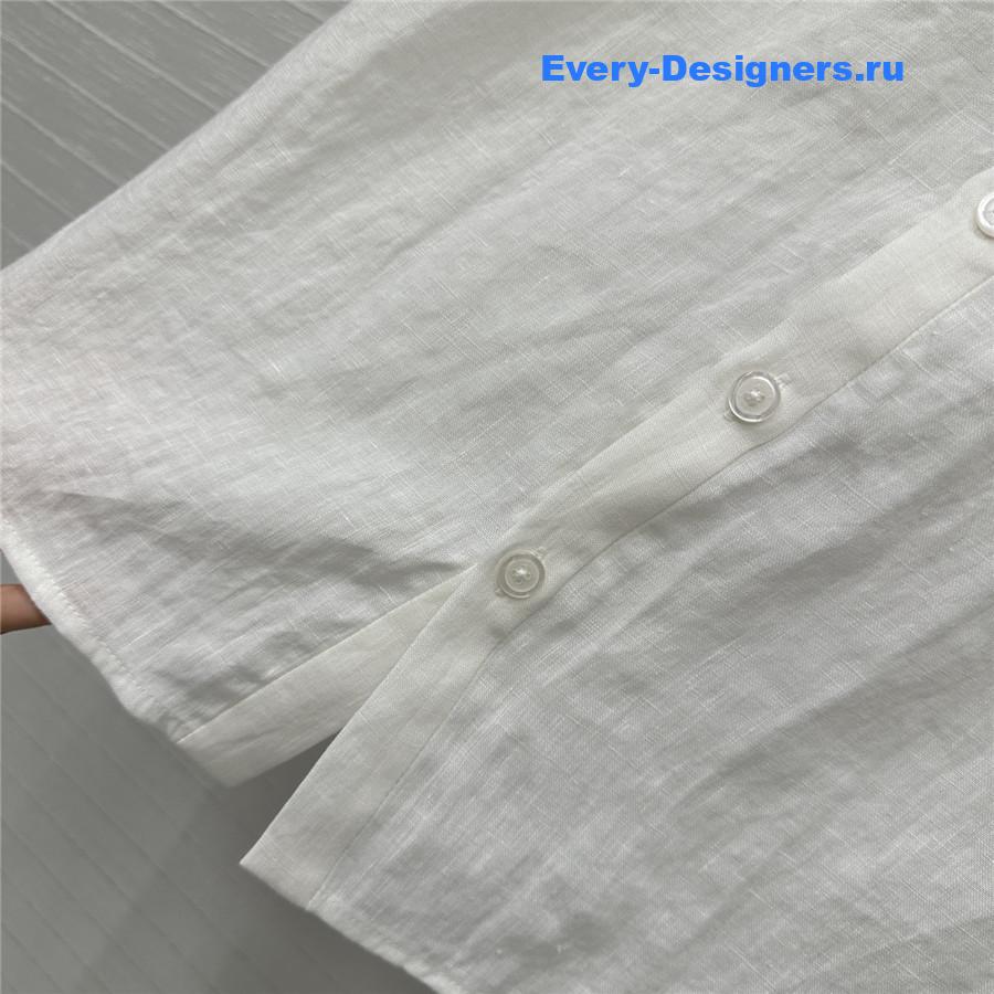 Chloe White Embroidered Linen Skirt