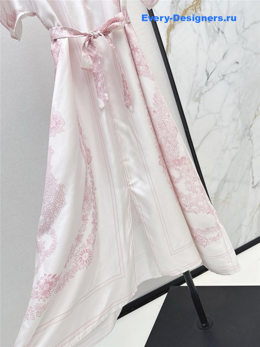 H**me5 pink silk slit dress
