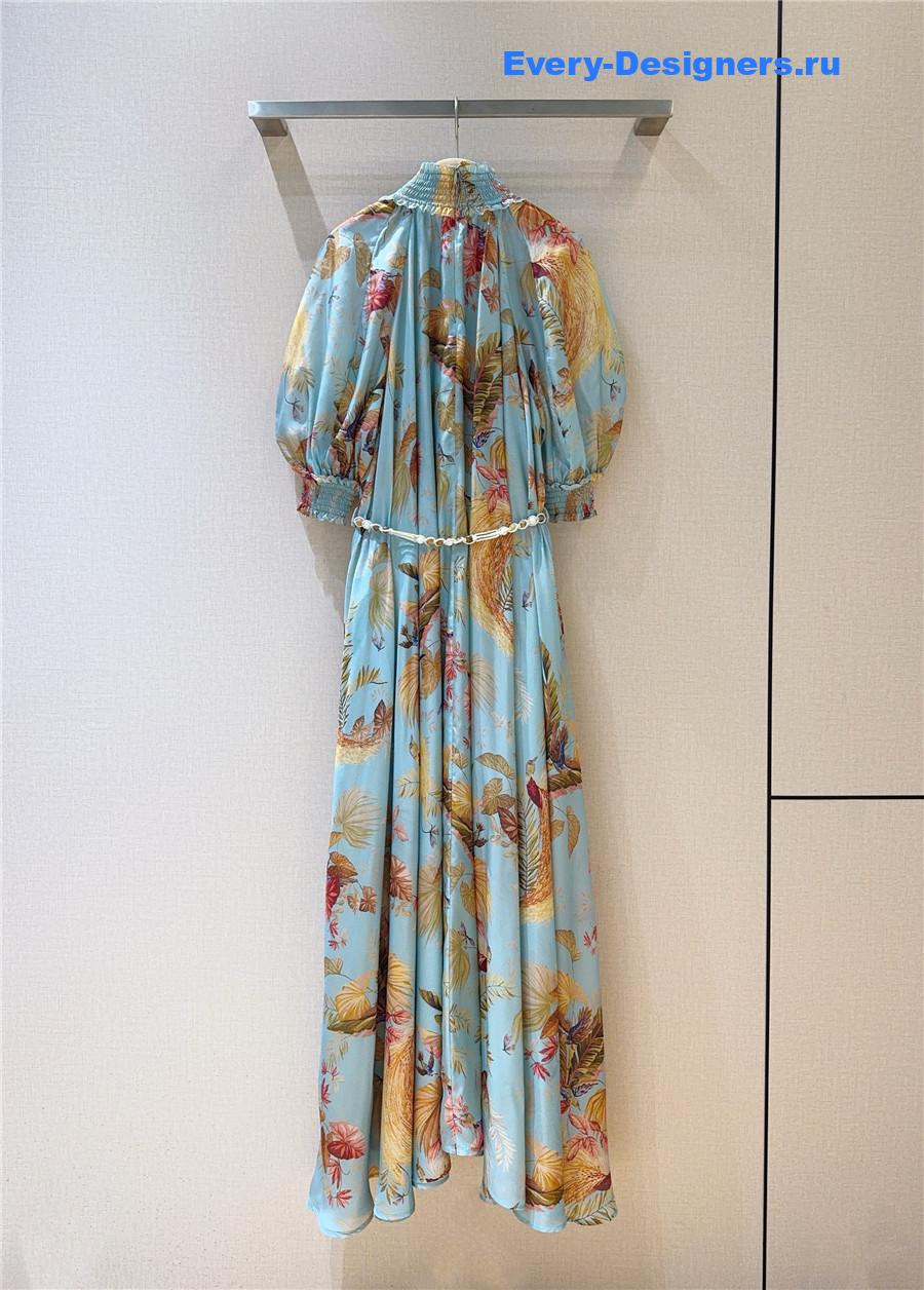 Zimm Aqua Palm Floral Maxi Dress