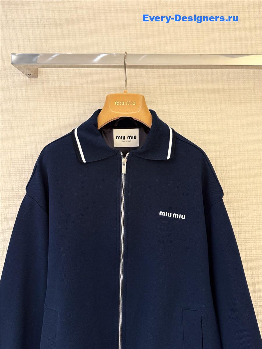 Miu Miu Navy Technical Blouson Jacket