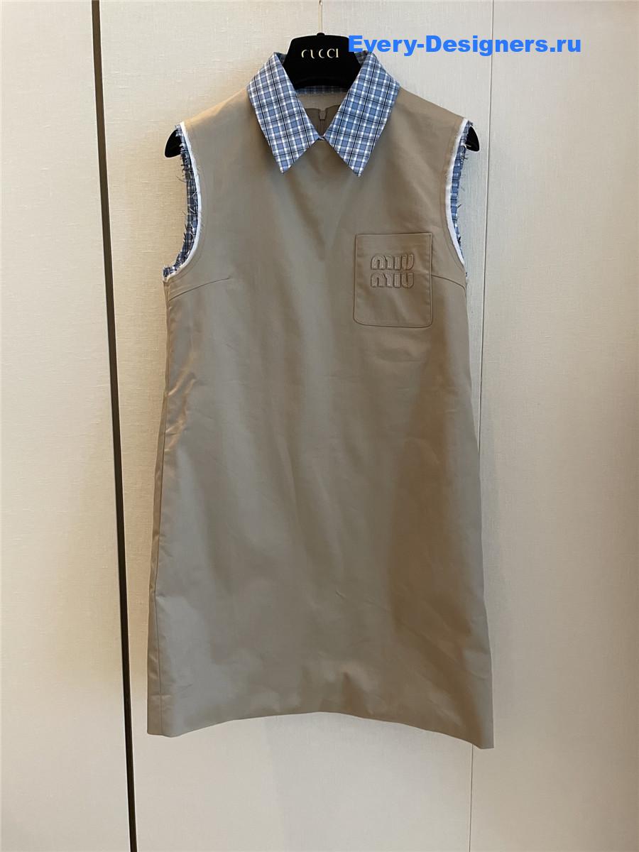 Miu Miu Khaki Sleeveless Dress
