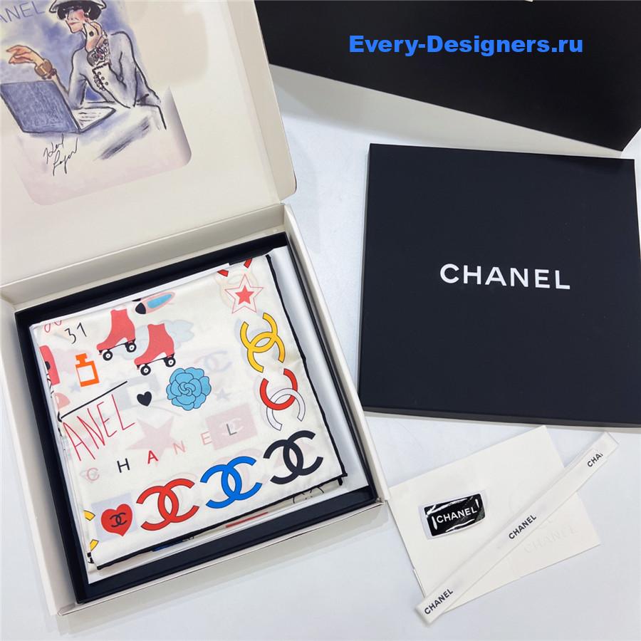 Ch**el colorful cc silk scarf