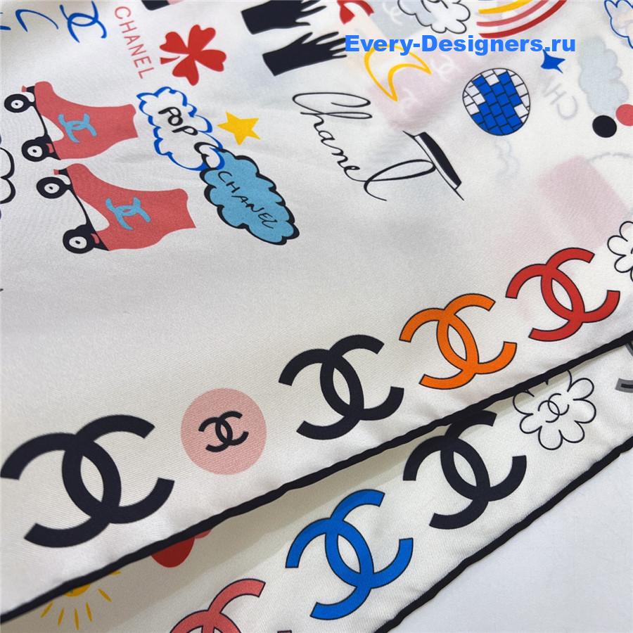 Ch**el colorful cc silk scarf