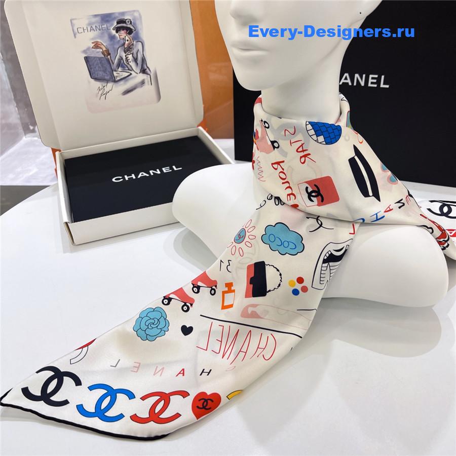 Ch**el colorful cc silk scarf