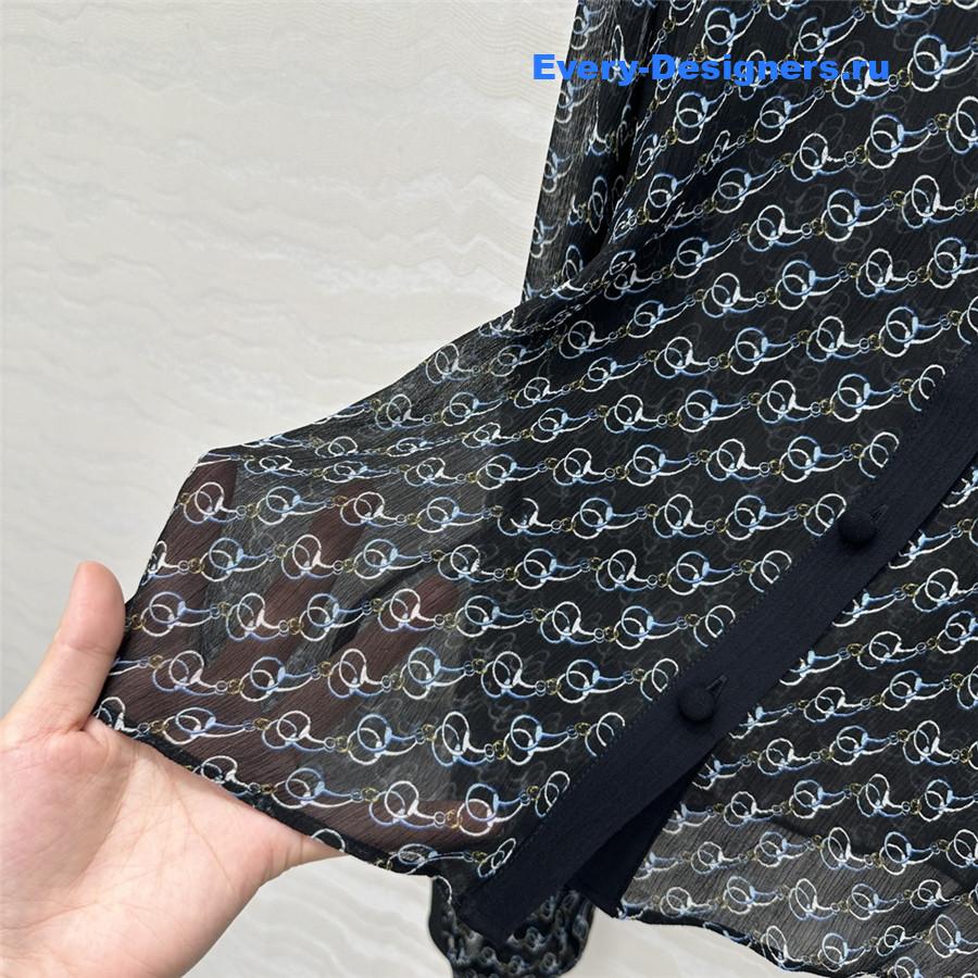 Gvc*1 gg chain print silk shirt