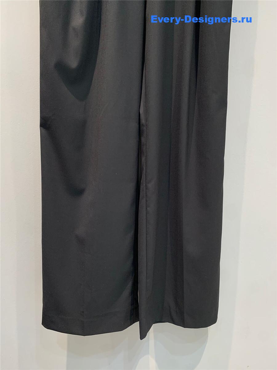 L0ew* black webbing wool trousers