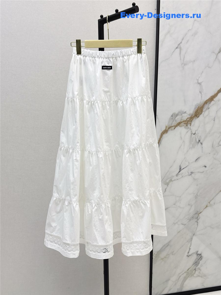Miu Miu White Lace Patchwork Skirt