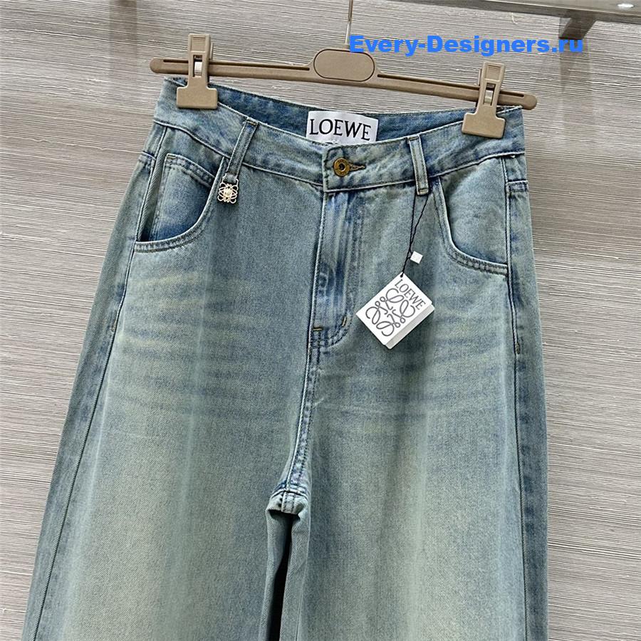 L0ew* embroidered lettering jeans