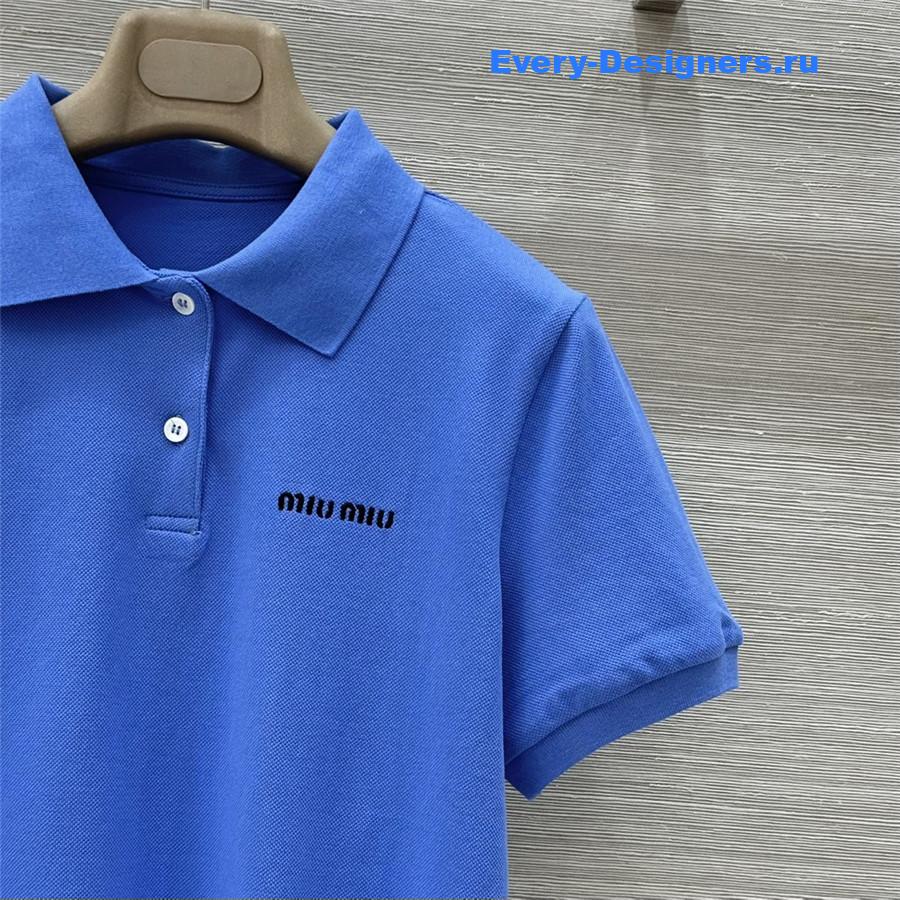 Miu Miu Blue Periwinkle Polo Shirt