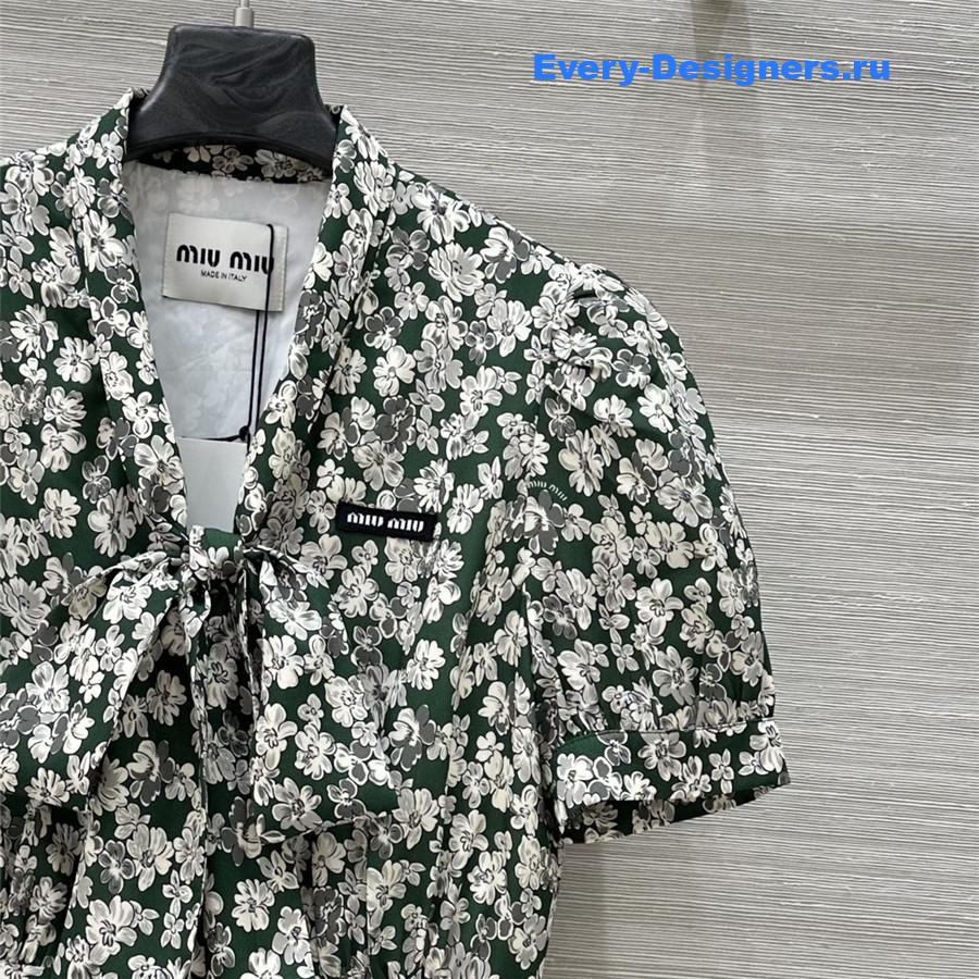 Miu Miu Floral Puff Sleeve Dress