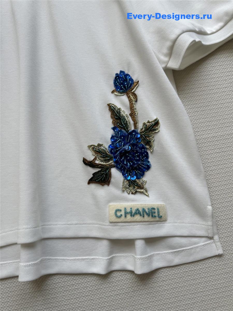 Ch**el beaded logo polo shirt