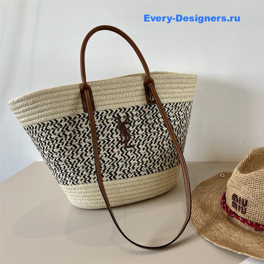 Sa1nt Lau*nt raffia tote