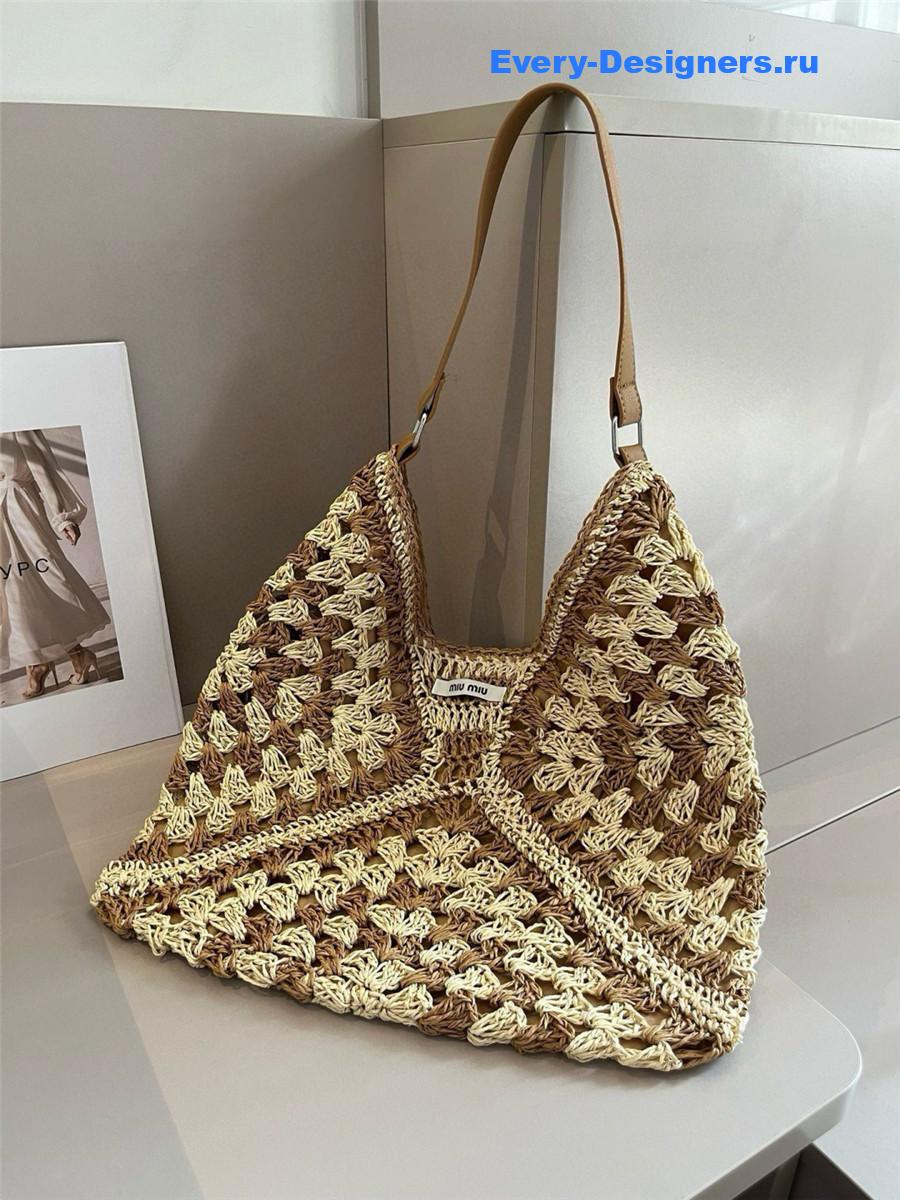 Miu Miu Woven Straw Crochet Bag