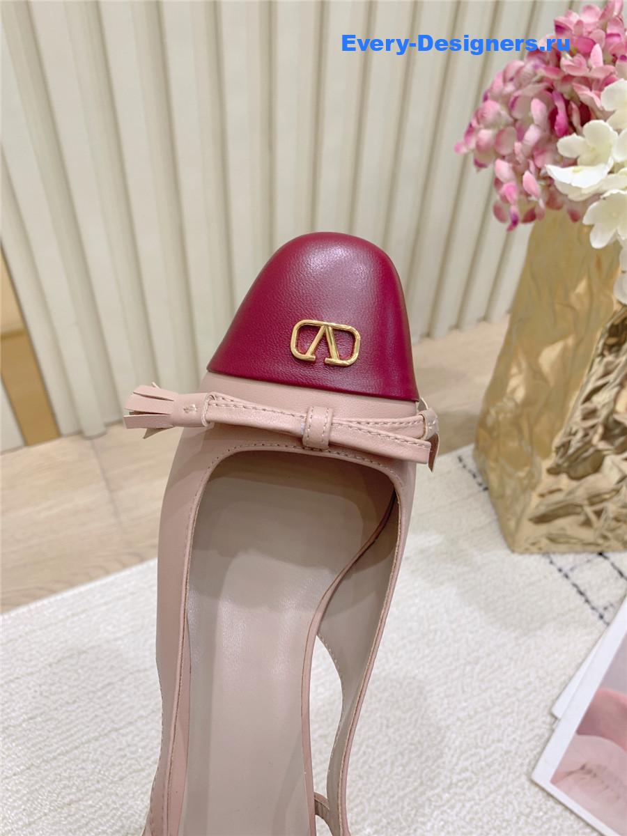 Va1e*ntin0 pink rockstud slingback pumps