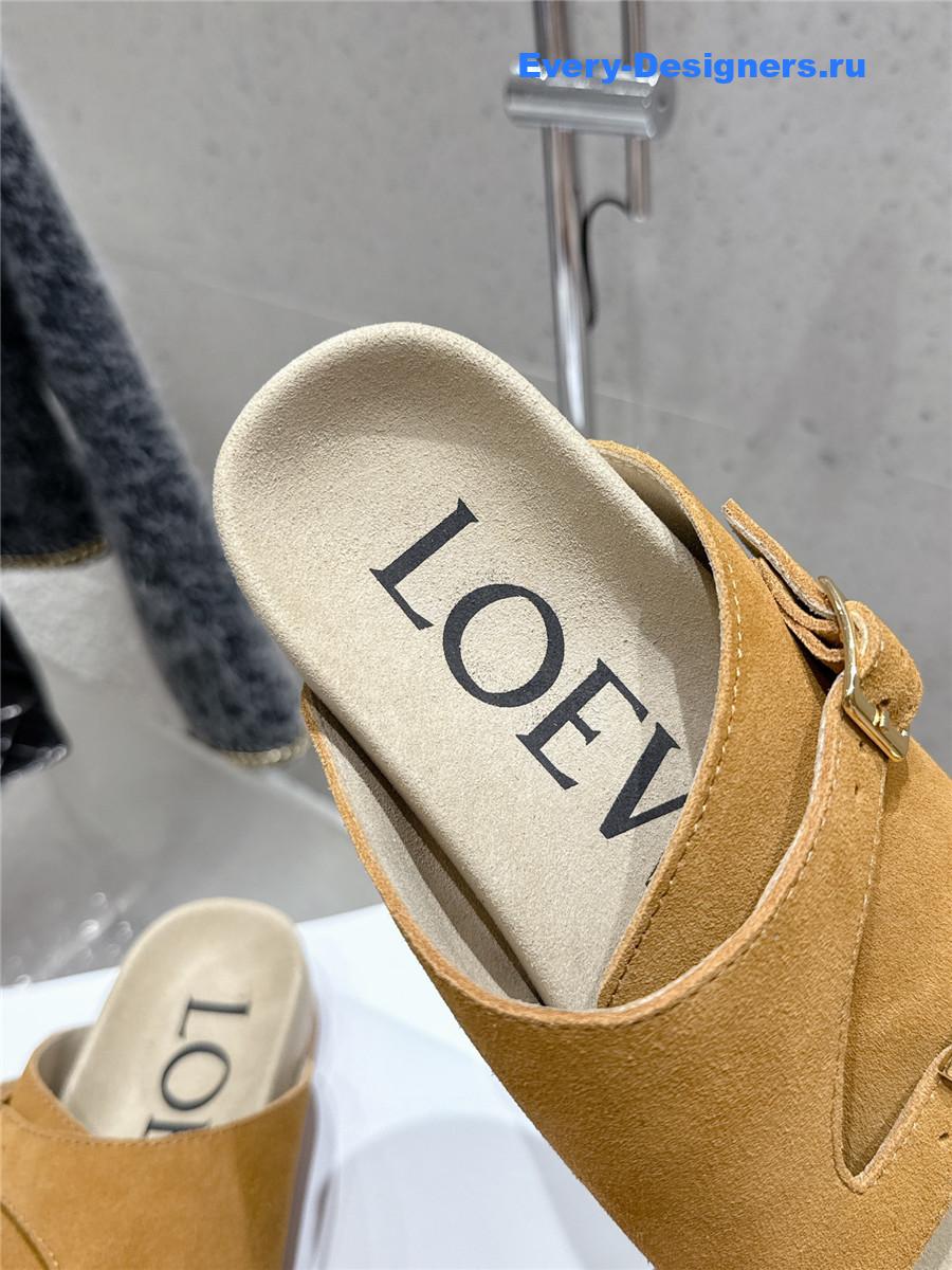 L0ew* brown suede two-strap sandals
