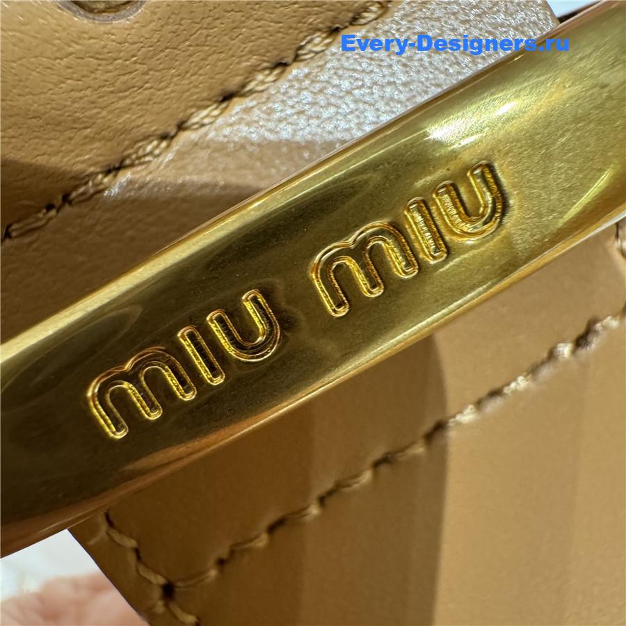 Miu Miu Caramel Leather Belt In Brown