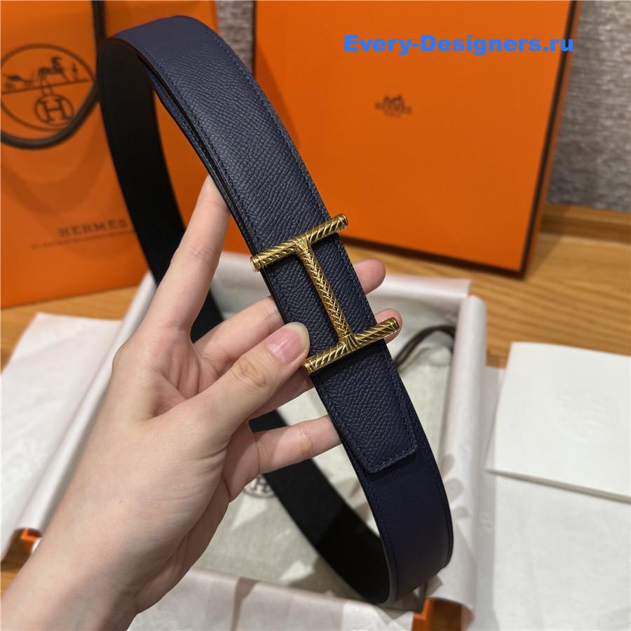 H**me5 hisseo dark blue leather belt