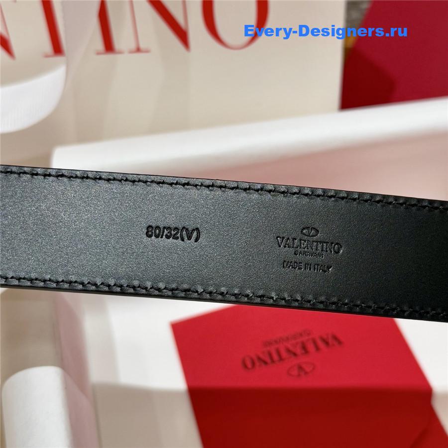 Va1e*ntin0 vlogo white leather belt