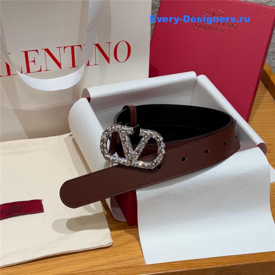 Va1e*ntin0 vlogo burgundy belt