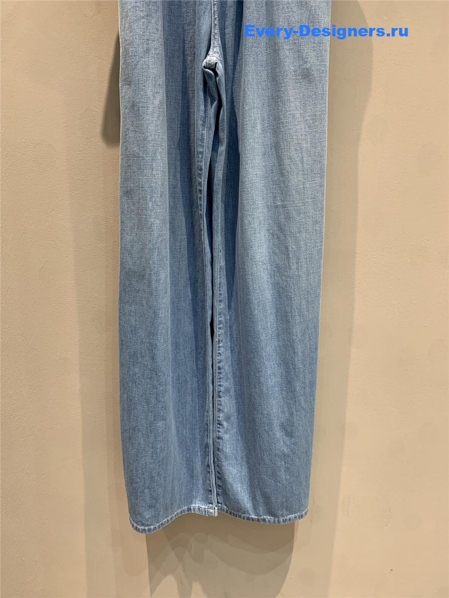 Miu Miu Light Blue High-Waist Wide-Leg Jeans